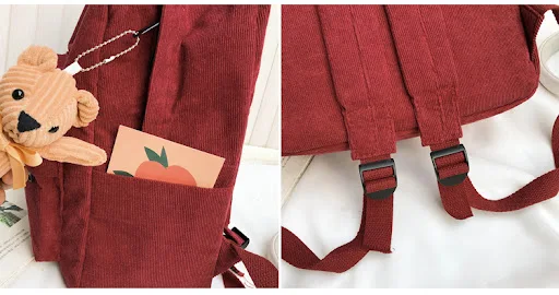 Title 2, Mochila Simples e Versátil de Corduroy com Alça...