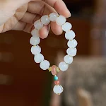Pulseira Xingshi Feminina Roxo Crepúsculo Glazeada Experimente Paz e Equilíbrio. Eleve Sua Beleza Interior com Esta Joia Única. Harmonia e Bem-Estar. — foto 11