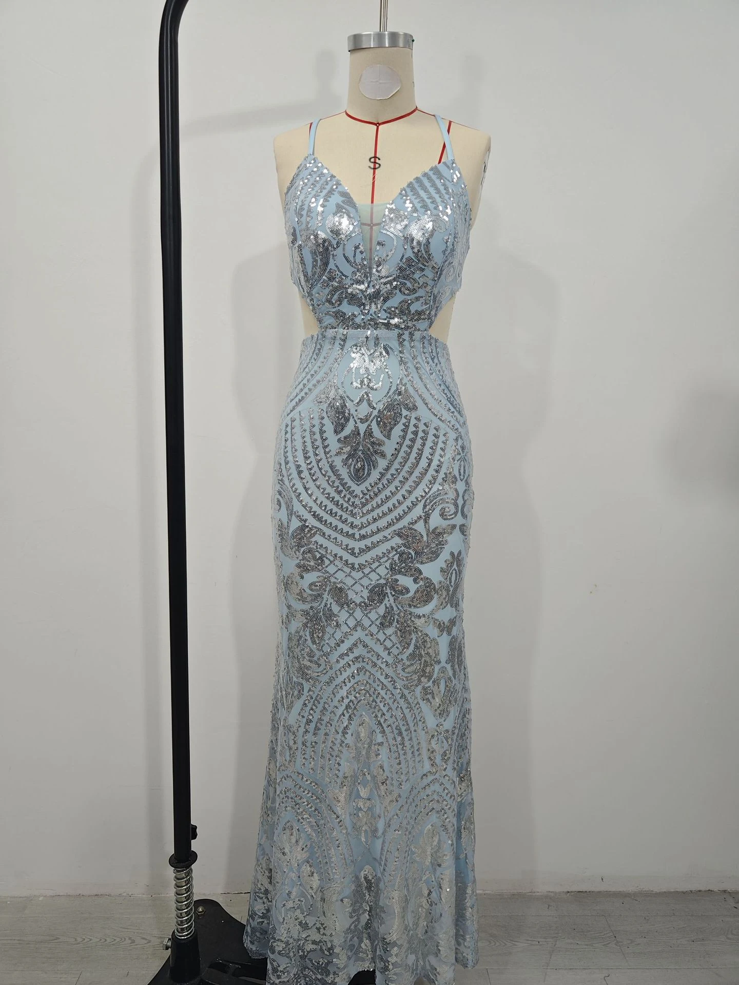 Women's Fashion V-neck Sequins Dress — photo 3