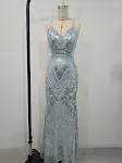 Women's Fashion V-neck Sequins Dress — photo 3
