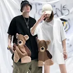 Bear short sleeve t-shirt for men and women, cartoon half sleeve design, comfortable and fun casual wear. — photo 2