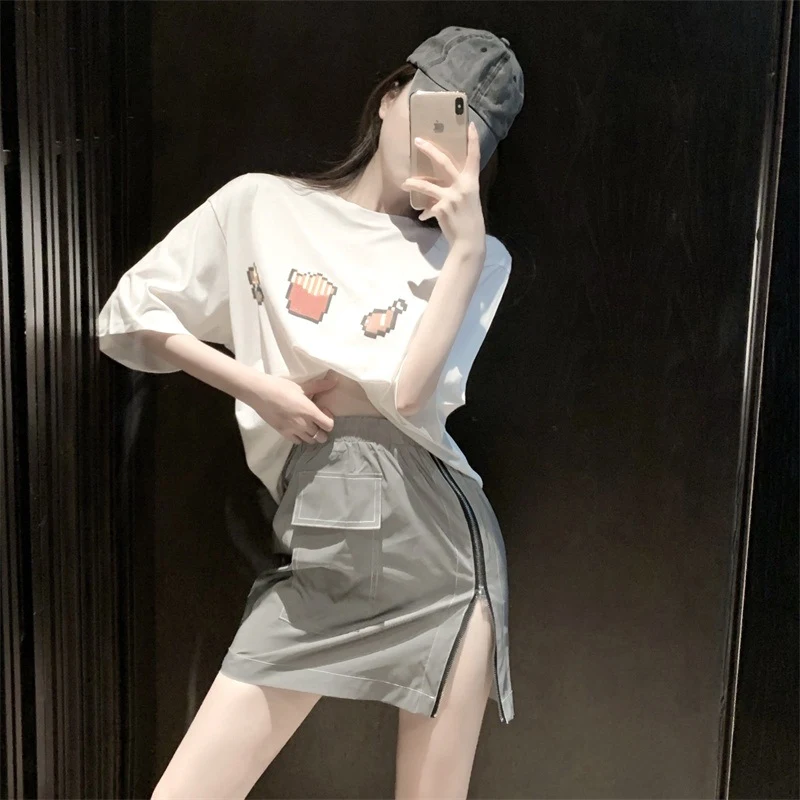 Blue-grey reflective design side slit zipper skirt. Modern style, exceptional comfort. Perfect for a chic and sophistica — photo 2