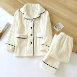 Pijama feminino de coral fleece para primavera, outono e inverno. Conjunto macio e quentinho para noites de sono confortáveis em casa. — foto 24