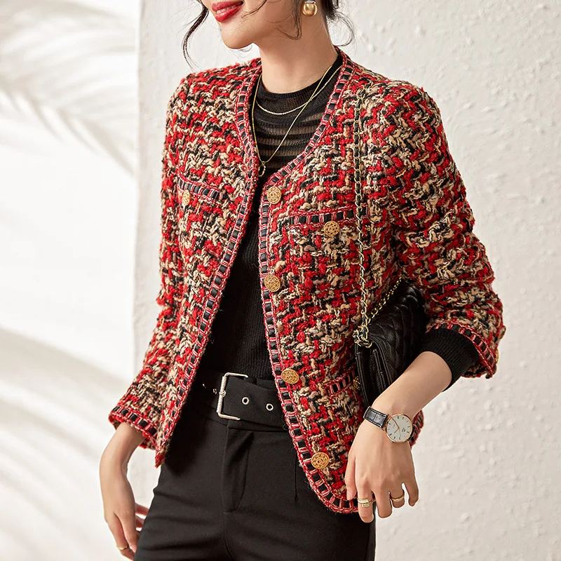 Title 8, Celebrity Red Celebrity Xiaoxiang Tweed Short J...