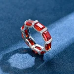 Anel de prata esterlina S925 com banda esmeralda, ideal para adicionar um toque sofisticado e elegante ao seu visual diário. — foto 7