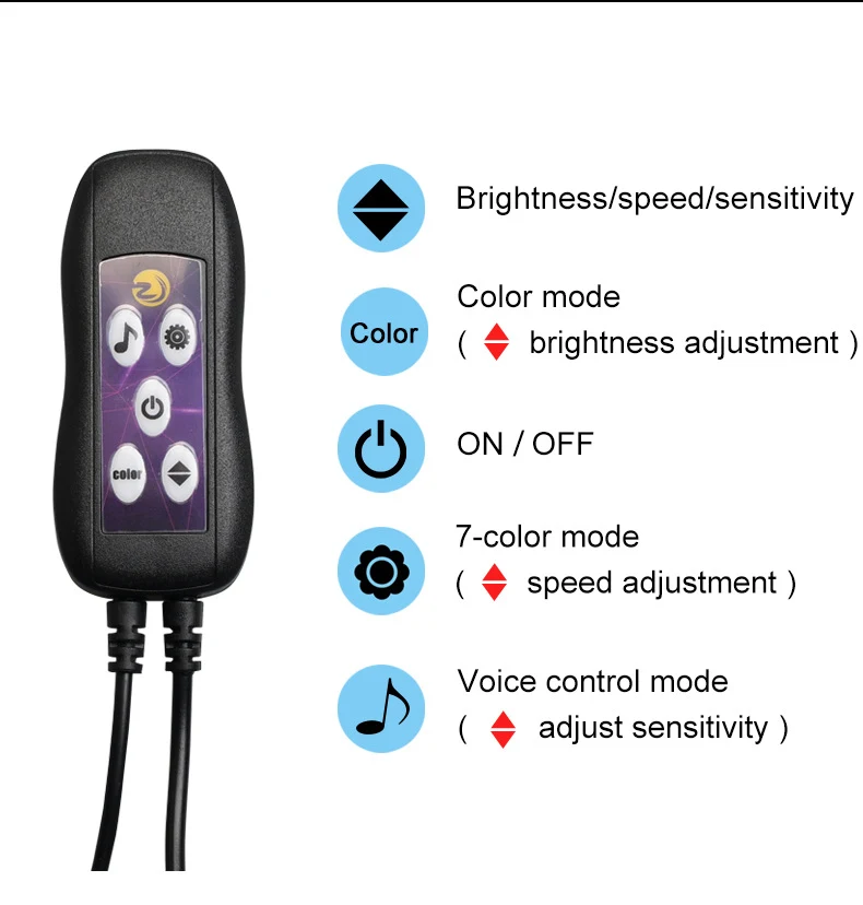 Car LED Atmosphere Lamp USB Colorful Color Changing. Center console and instrument panel decorative neon light. Enhances — photo 6