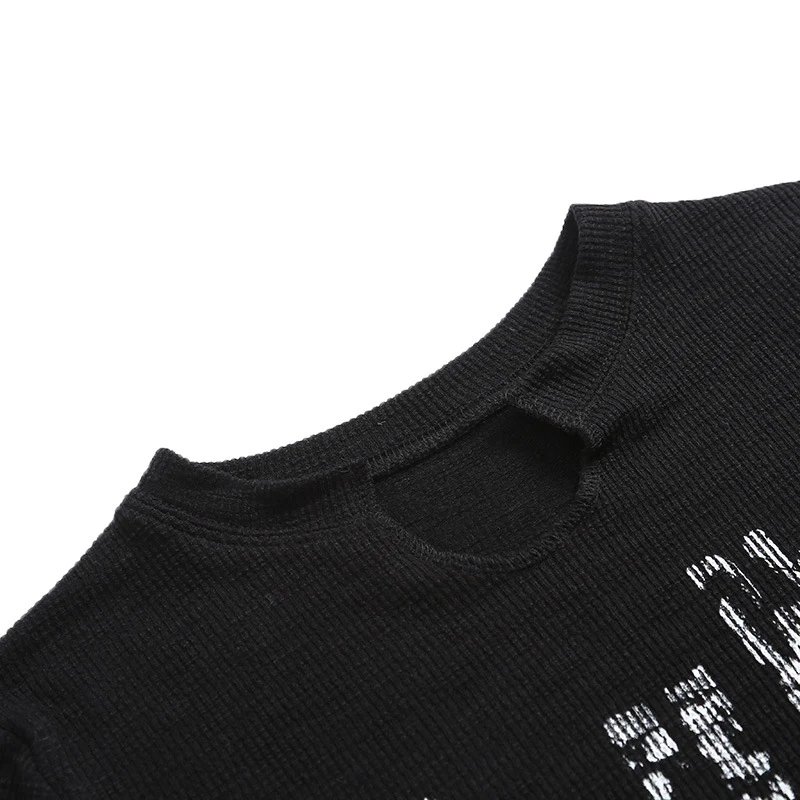 Title 12, Womens Design Crack Distressed Print Cropped N...