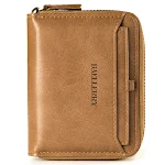 Carteira Baellerry masculina curta de couro PU com zíper vertical retro. Carteira pequena e jovem para o uso diário, com estilo vintage. — foto 7