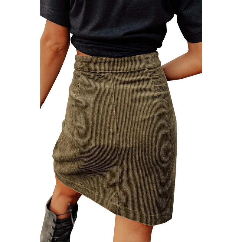 Title 3, High Waist Corduroy Skirt, an all-matching ward...