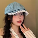Lace Denim Beret Women's Spring And Summer Japanese-style Retro — photo 4
