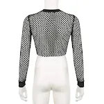 Women's Star Hollow Mesh Blouse, breathable and stylish. Perfect for pairing with skirts or pants, ideal for a modern an — photo 14
