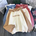 Suéter Mujer Versión Coreana Ins Estudiante Más Terciopelo Grueso Suelto Salvaje Jersey Chaqueta Con Capucha — foto 3
