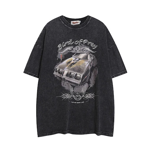 Title 4, Mens Car Printing Wash Short-sleeved Shirt for...