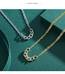 Colar feminino de camada dupla em prata S925 com design de corrente, personalidade marcante e estilo elegante para você. — foto 4