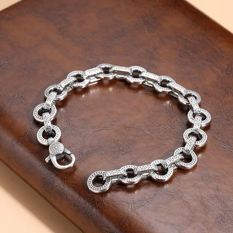 Title 1, Anel antigo de prata esterlina e pulseira com f...