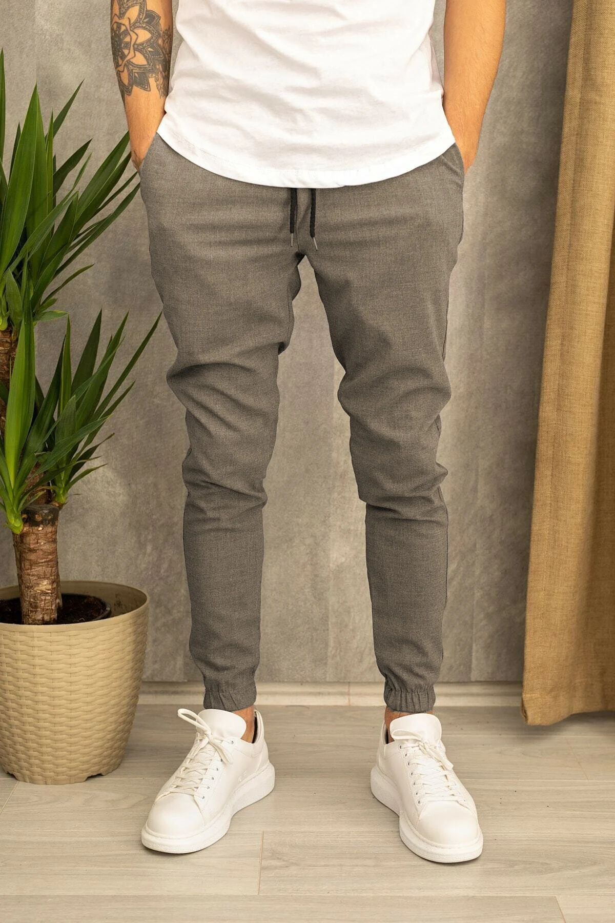 Title 2, Mens Casual Trousers, Suit Fabric for Versatil...
