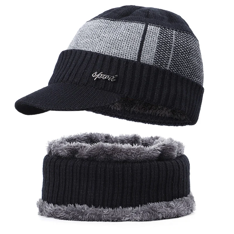 Title 7, Autumn and Winter Plus Velvet Hat and Bib Set. ...