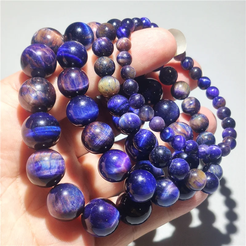 Pulseira Star Sky Ball Peter Olho de Tigre Roxo. Proteção e estilo, com a beleza do olho de tigre, para homens e mulheres. — foto 4