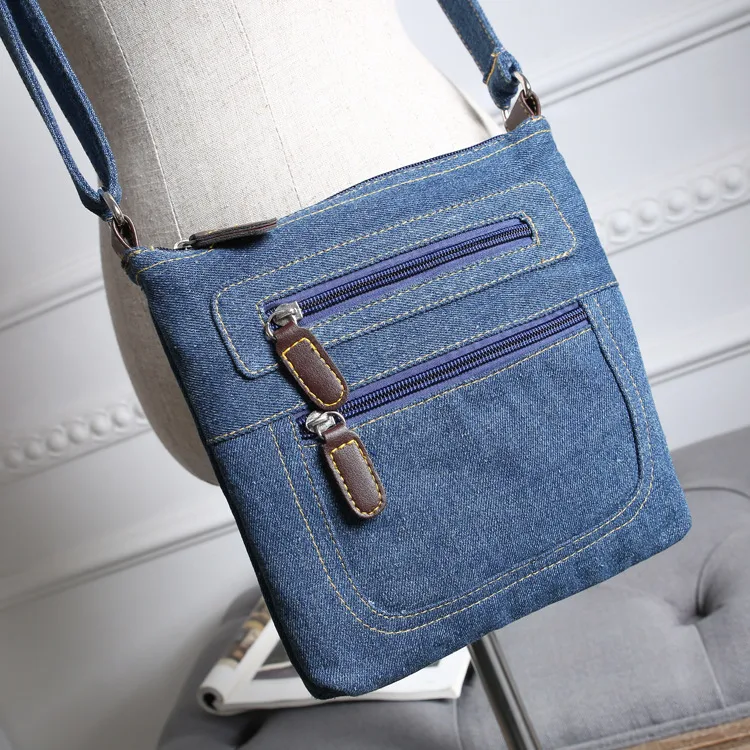 Title 6, Nova bolsa feminina casual de jeans cor sólida ...