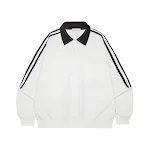 Men's loose sweater with contrast color lapels and three bars, perfect for spring and autumn. Casual style and comfortab — photo 2