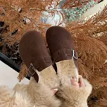 Genuine leather calf suede round toe vintage flat shoes with a soft sole, offering all-day comfort and classic style for — photo 4