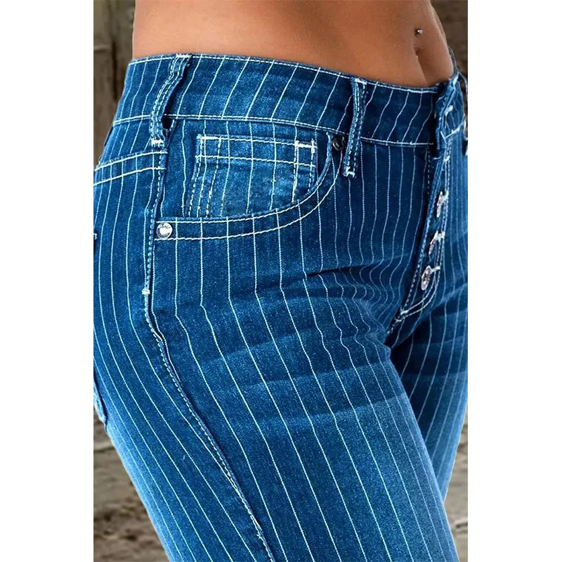 Title 6, Fashion Mid Waist Striped Flare Pants – Comfort...