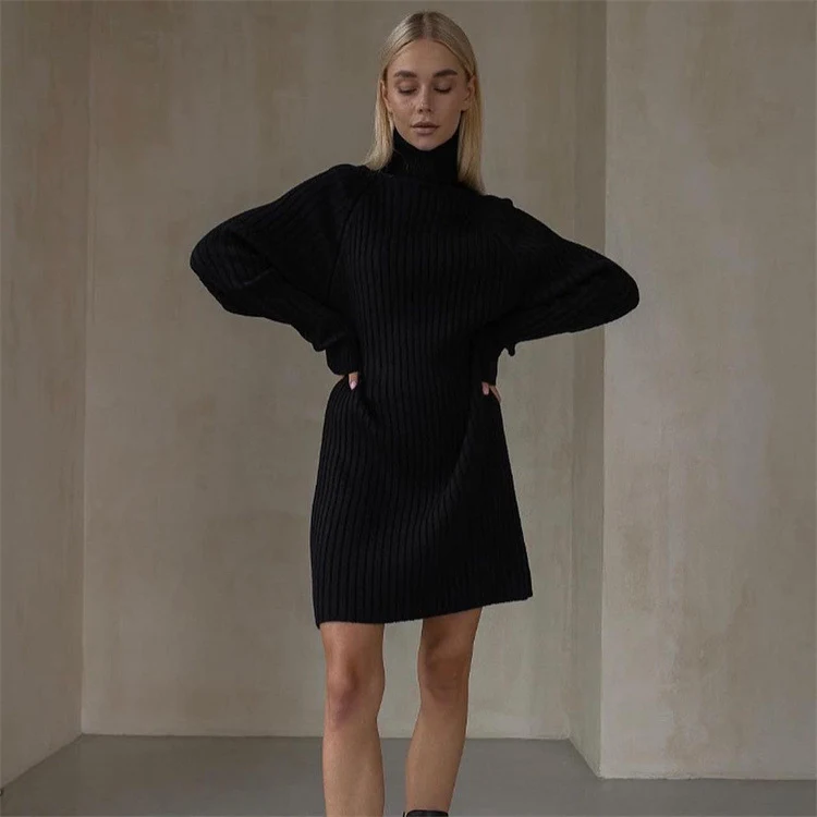 Long Sleeve Turtleneck Sweaters Dress — photo 3