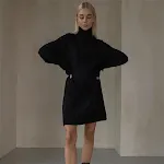 Long Sleeve Turtleneck Sweaters Dress — photo 3
