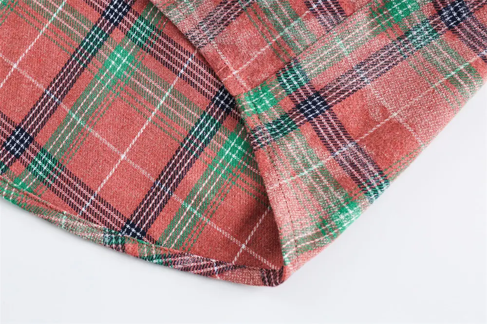 Men's European and American Style Cuban Collar Long Sleeve Plaid Shirt. Classic look, comfortable wear. Perfect for any — photo 18