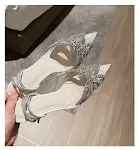 Sandálias femininas de cristal de alta qualidade, com design de borboleta e diamantes, para vestidos de noite e combinações versáteis. — foto 6