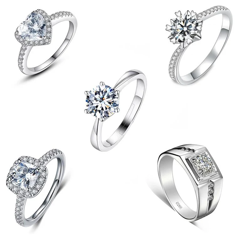 Anel de diamante de um quilate com seis garras e acessórios de zircônia — foto 4
