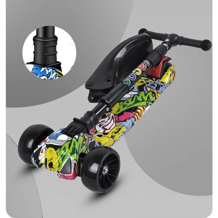 Title 15, Patinete infantil três em um com rodas, projeta...