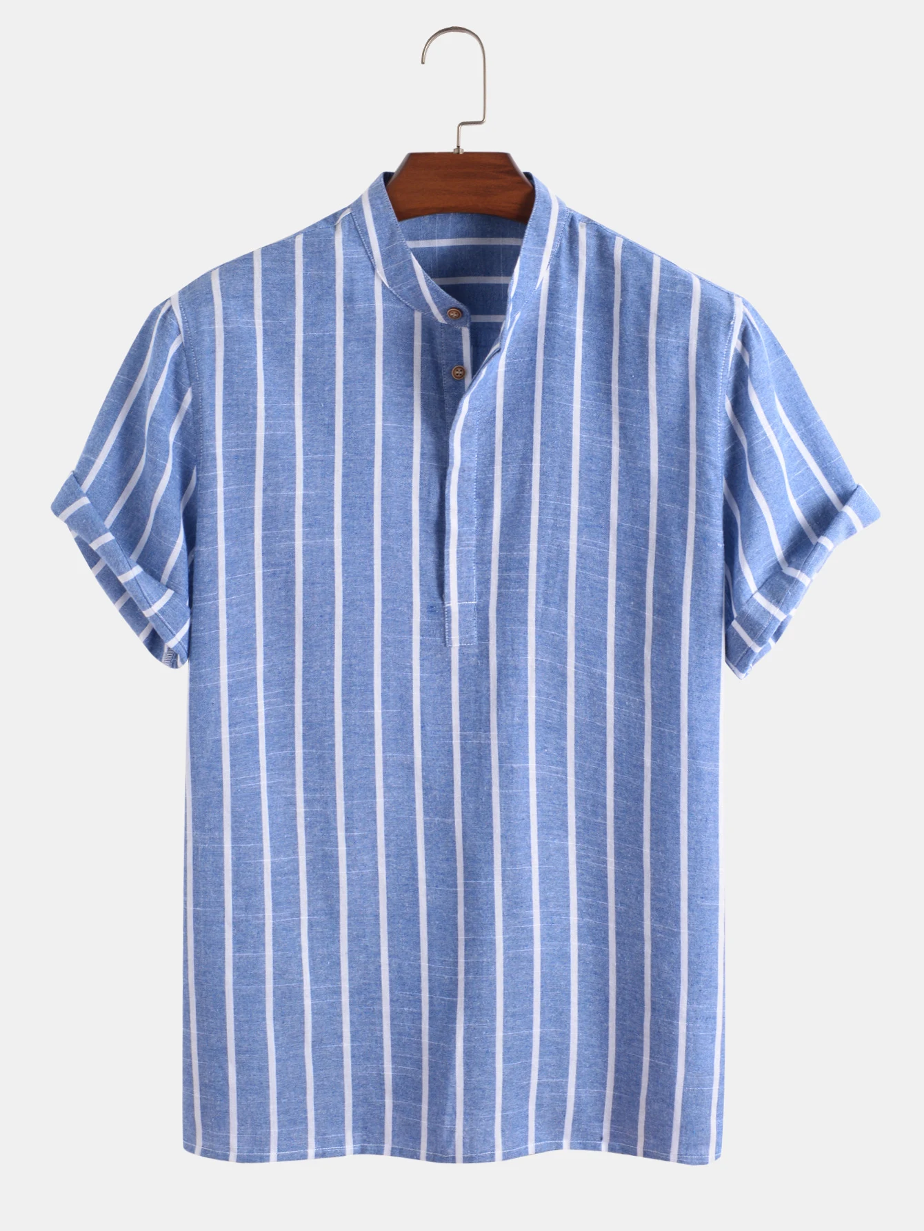Pure yarn-dyed striped shirt, offering timeless style and comfort. Soft, breathable fabric for everyday wear, perfect fo — photo 2