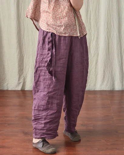 Title 1, Artistic Womens Linen Loose Casual Pants Comfo...
