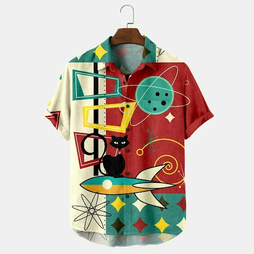 Title 2, Mens Printed Hawaiian Shirt Vacation Beach Rel...