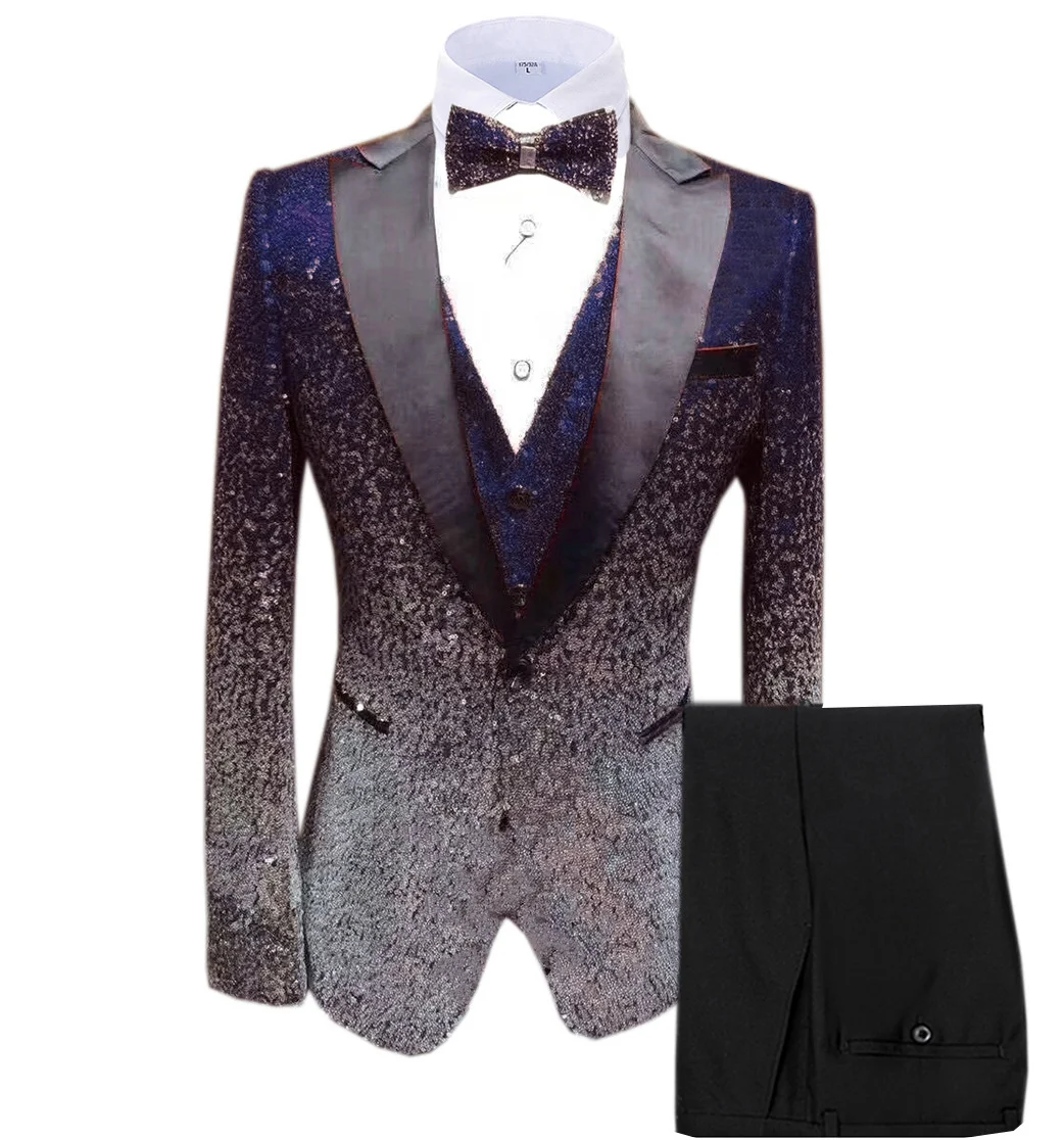 Title 6, Abito da uomo con paillettes, completo tre pezz...