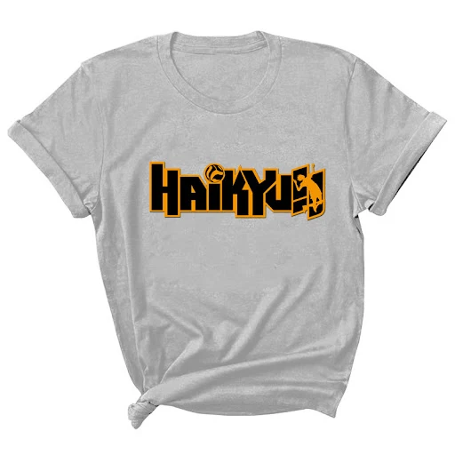 Title 4, HAIKYUU Volleyball Print Short Sleeve Round Nec...