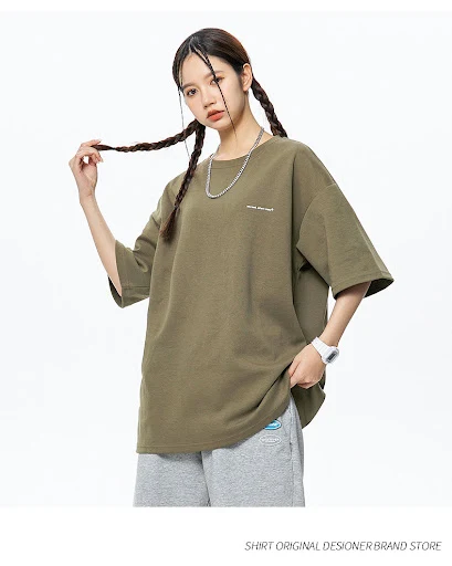 Title 11, Gładka koszulka letnia plus size, luźny top, ko...