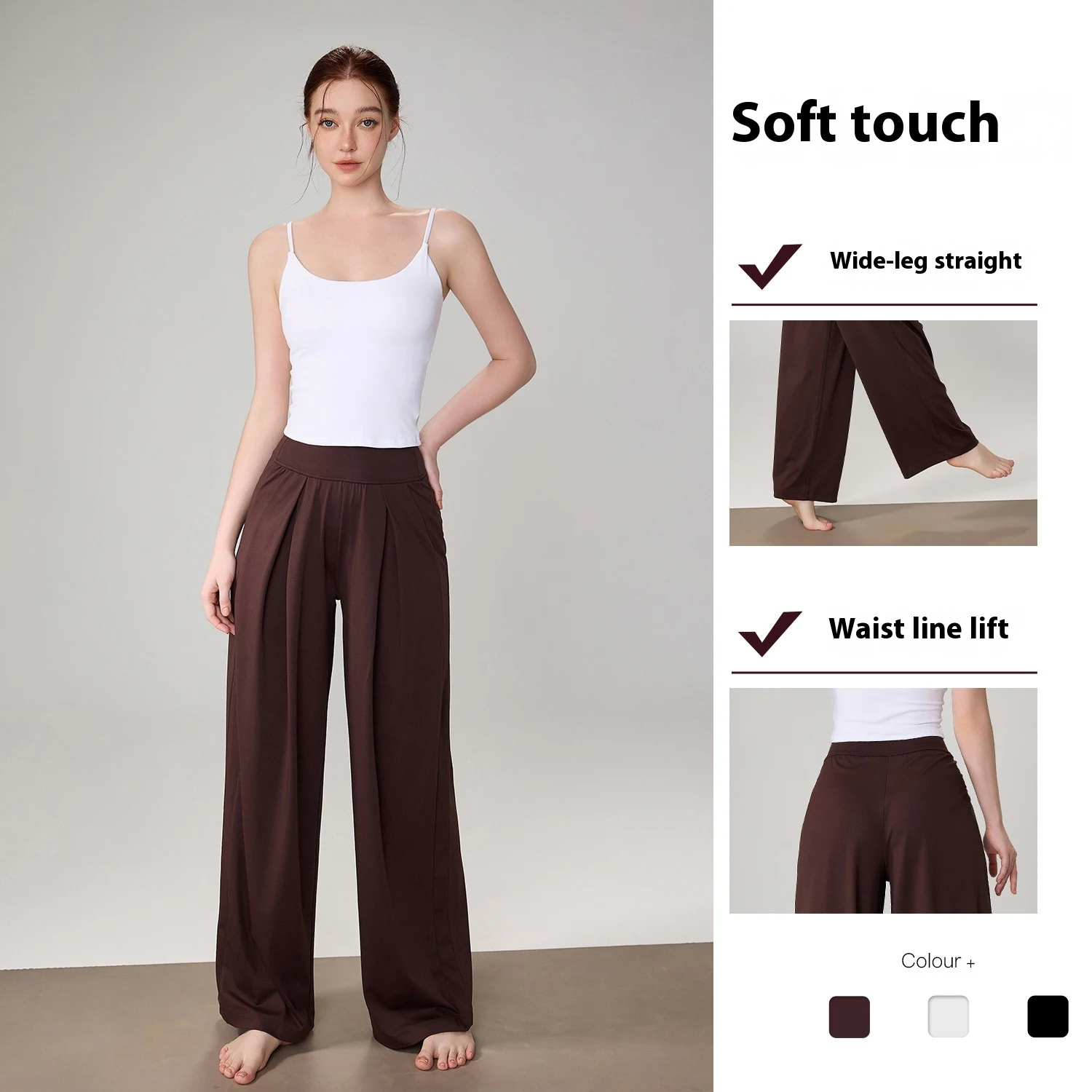 Women's Loose Wide-leg Straight Yoga Pants High Waist. Comfortable, Stylish Trousers for Yoga, Lounging, and Everyday We — photo 4