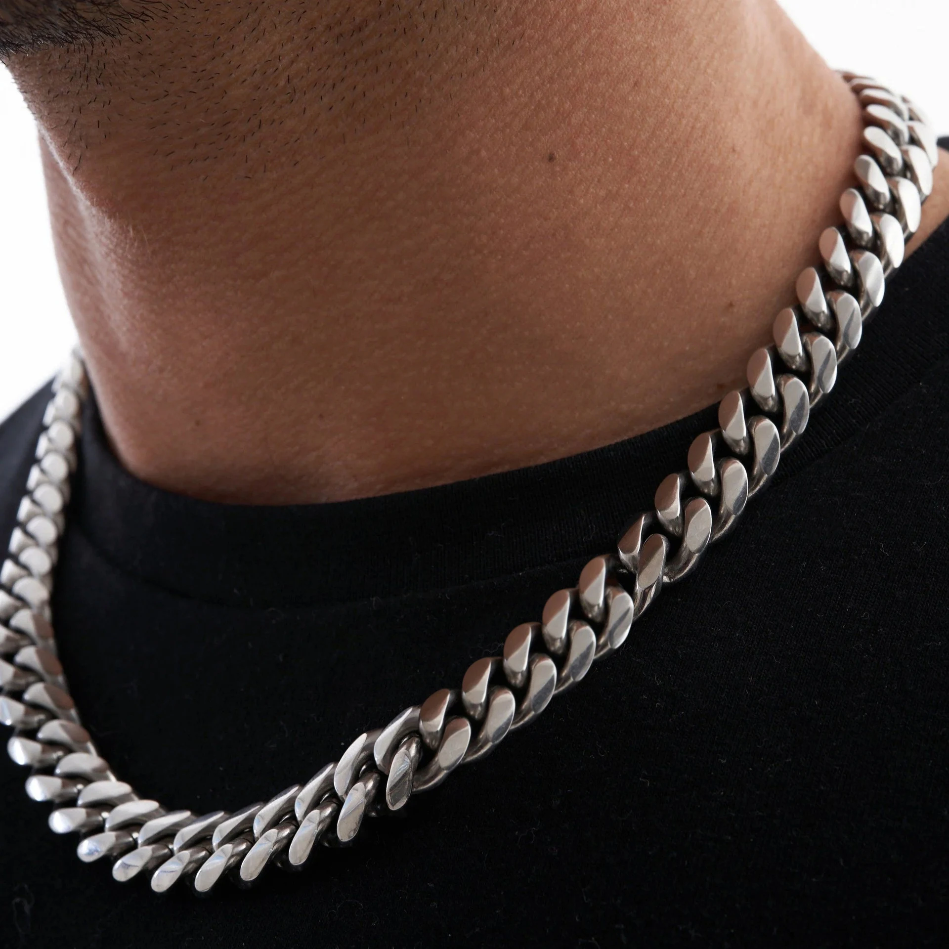 Corrente Miami Cuban Hip Hop masculina ouro 18k Estilo urbano Colar joia Presente perfeito para rappers e entusiastas da moda Acessório — foto 9