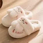 Zapatillas de felpa de conejo kawaii para mujer, cálidas y acogedoras para el hogar, con cobertura de talón, perfectas para el invierno. — foto 6