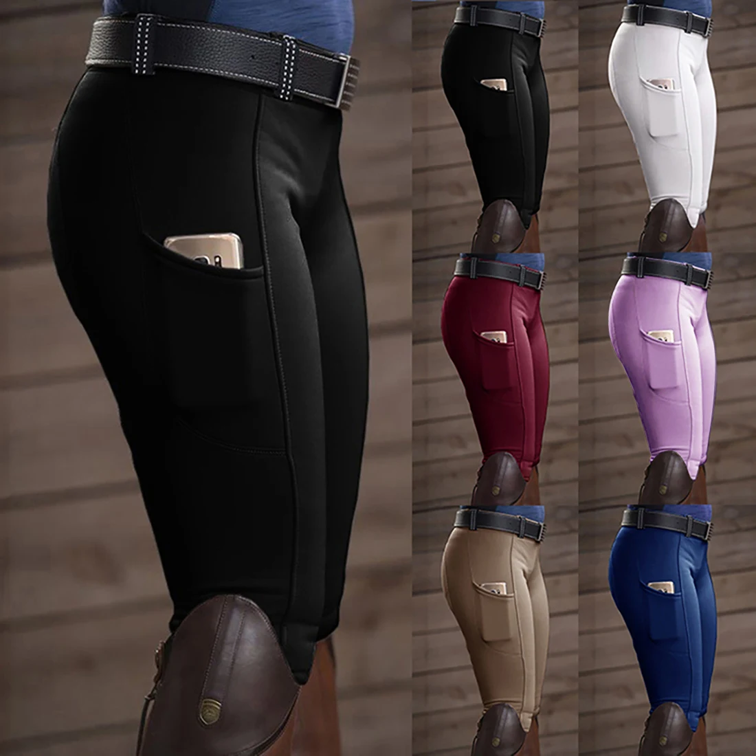 Ladies' Equestrian Pants Stretch Hip-lifting Casual Pants. Comfortable and stylish riding pants with a flattering fit fo — photo 14