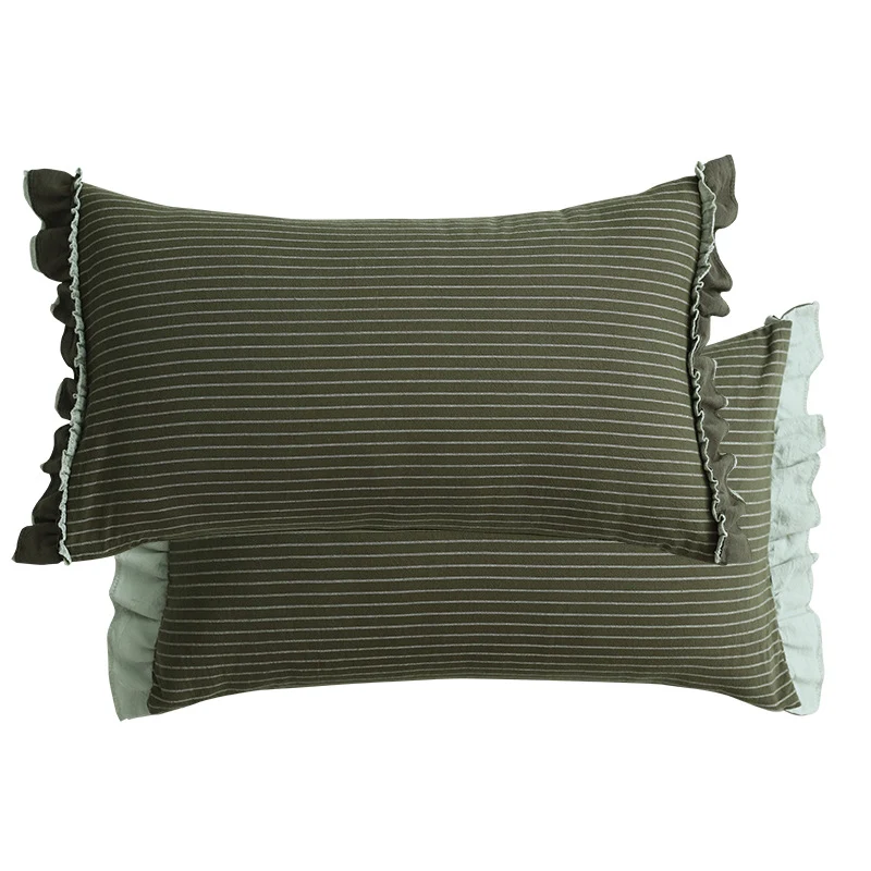 Title 13, Cotton Sand-Washed Lotus Leaf Lace Sofa Pillow ...