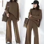 Women's Fashion Knitted Sweater Loose Two Piece Set Comfortable and Stylish Outfit Perfect for Casual Wear Versatile Des — photo 3