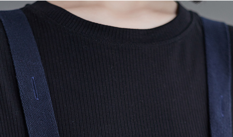 Jeans assimétricos coreanos femininos com alças, modernos e lisonjeiros. Aproveite o conforto e o design único e estiloso. — foto 6