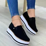 Summer Cloth Single Platform Heel Casual Women's Shoes. Comfortable and stylish footwear for warm weather, perfect for e — photo 3