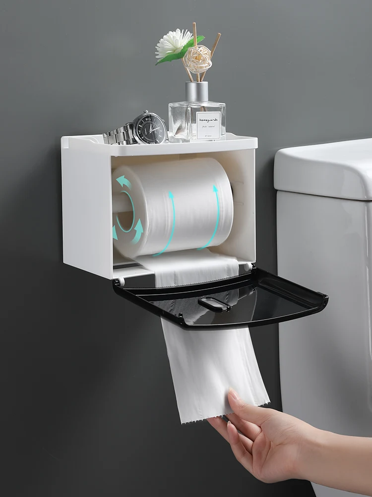 Innovative non-punching waterproof pumping paper roll dispenser for household use provides convenient and creative bathr — photo 1
