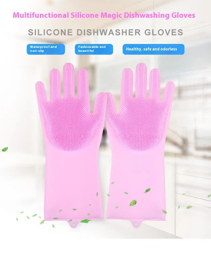 Title 12, Silicone Dishwashing Magic Gloves Heat Resistan...