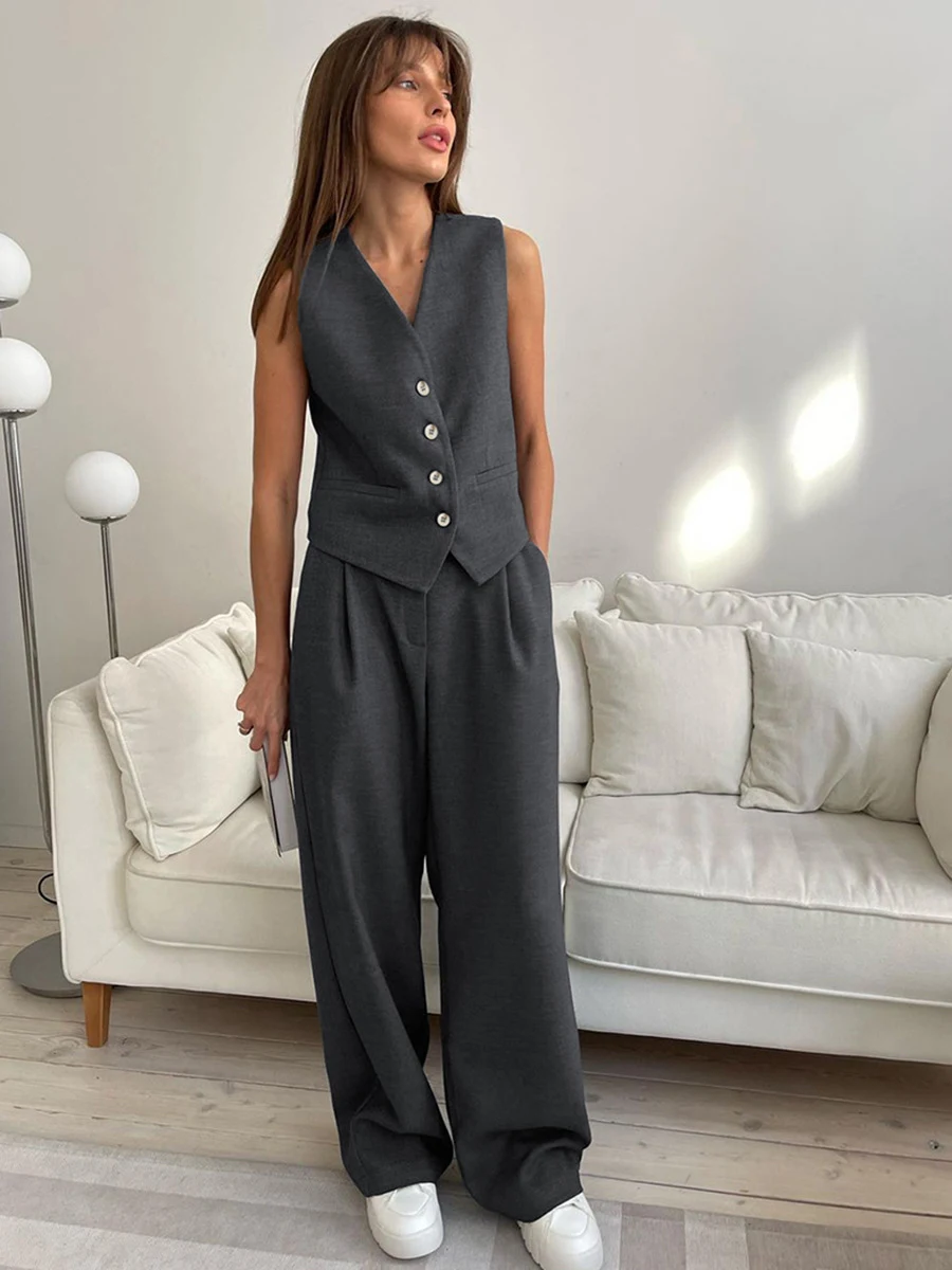 Title 5, Womens Fashion V-neck Sleeveless Vest Suit Sty...