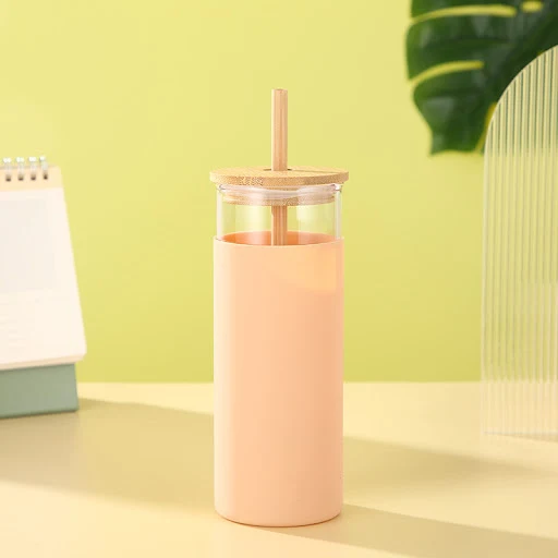 Title 6, Large Capacity Glass with Bamboo Lid. High Boro...